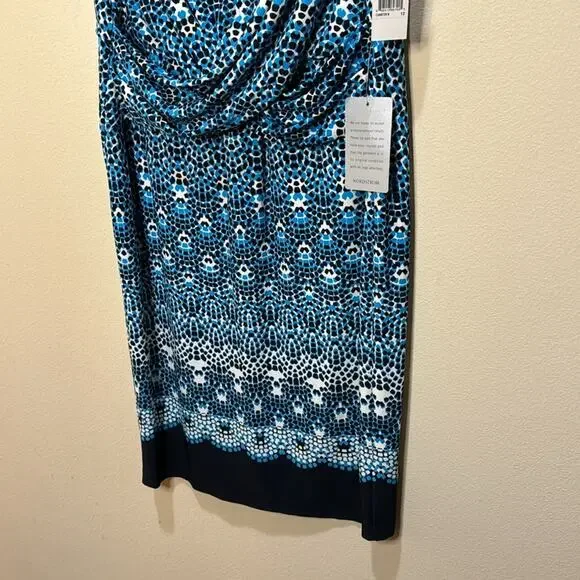 Donna Morgan Blue Janeen Jersey Dress Size 12 - Picture 4 of 6